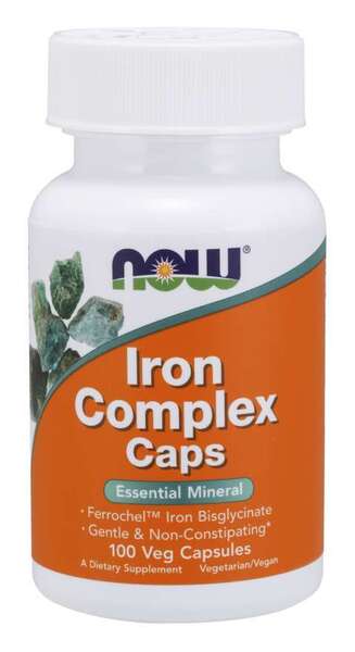 NOW Foods Iron Complex Caps - 100 vcaps - Vitamins &amp; Minerals at MySupplementShop by NOW Foods