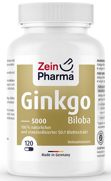 Zein Pharma Ginkgo Biloba 5000, 100mg - 120 caps | High-Quality Sports Supplements | MySupplementShop.co.uk
