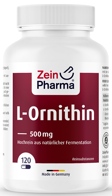 Zein Pharma L-Ornithine, 500mg - 120 caps | High-Quality L-Ornithine | MySupplementShop.co.uk
