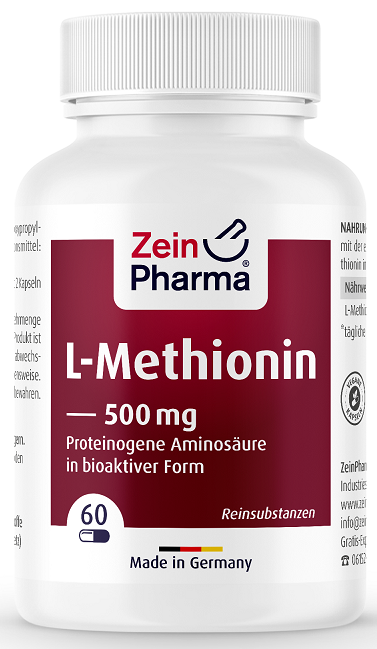 Zein Pharma L-Methionine, 500mg - 60 caps | High-Quality Combination Multivitamins & Minerals | MySupplementShop.co.uk