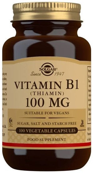 Solgar Vitamin B1, 100mg - 100 vcaps | High-Quality Sports Supplements | MySupplementShop.co.uk