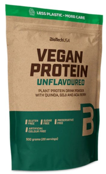 BioTechUSA Vegan Protein, Unflavoured - 500g | High-Quality Protein Blends | MySupplementShop.co.uk
