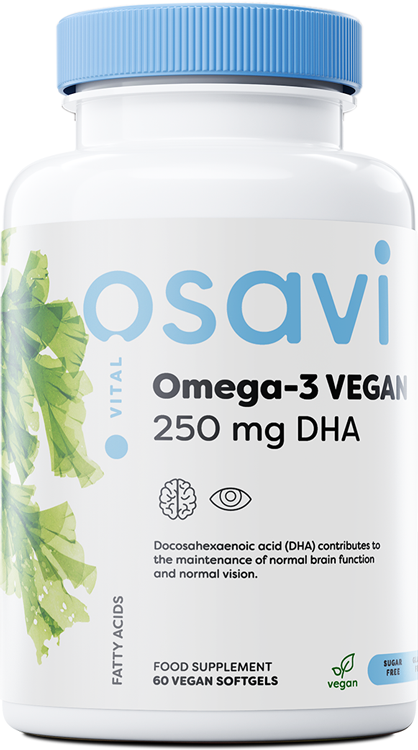 Osavi Omega-3 Vegan, 250mg DHA - 60 vegan softgels | High-Quality Omega-3 | MySupplementShop.co.uk