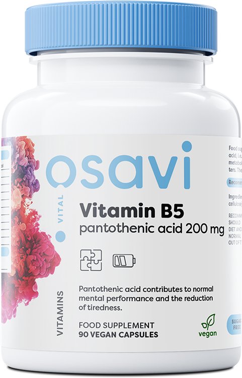 Osavi Vitamin B5 Pantothenic Acid, 200mg - 90 vegan caps | High-Quality Sports Supplements | MySupplementShop.co.uk