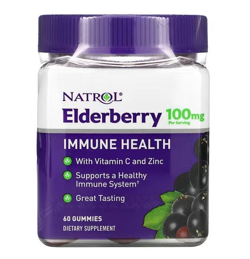Natrol Elderberry Gummies, 100mg - 60 gummies | High-Quality Health and Wellbeing | MySupplementShop.co.uk