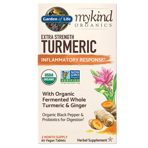 Garden of Life Mykind Organics Extra Strength Turmeric - 60 vegan tabs | High-Quality Digestive Health, Fiber | MySupplementShop.co.uk