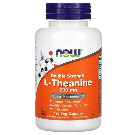 NOW Foods Double Strength L-Theanine, 200mg - 120 vcaps | High-Quality Health and Wellbeing | MySupplementShop.co.uk