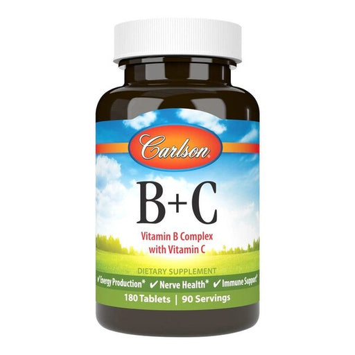 Carlson Labs B+C - 180 tabs | High-Quality Vitamins & Minerals | MySupplementShop.co.uk