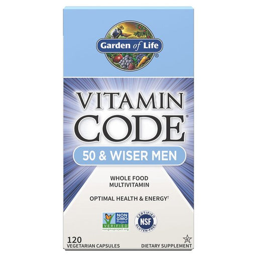 Garden of Life Vitamin Code 50 & Wiser Men - 120 vcaps | High-Quality Vitamins & Minerals | MySupplementShop.co.uk