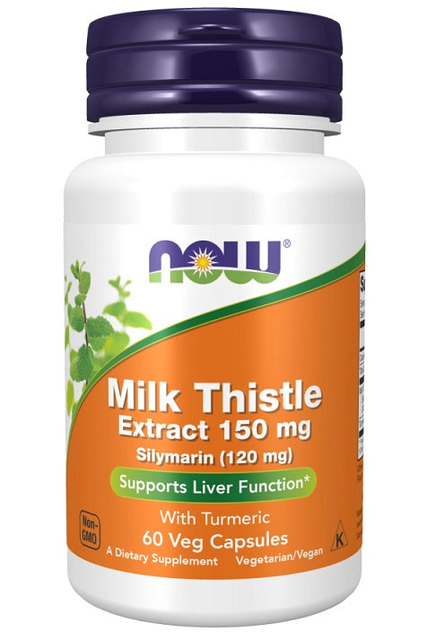 NOW Foods Milk Thistle Extract with Turmeric, 150mg - 60 vcaps | High-Quality Health and Wellbeing | MySupplementShop.co.uk
