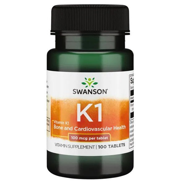 Swanson Vitamin K1, 100mcg - 100 tabs | High-Quality Vitamins & Minerals | MySupplementShop.co.uk