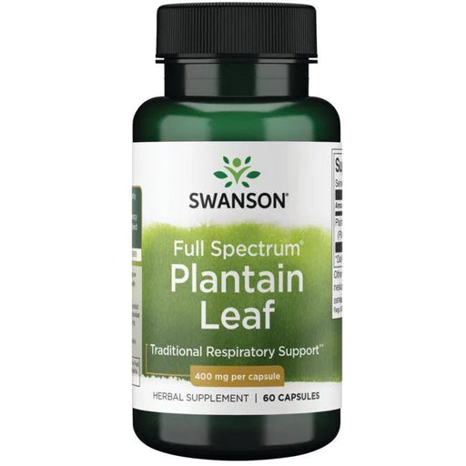Swanson Full Spectrum Plantain Leaf, 400mg - 60 caps | High-Quality Health and Wellbeing | MySupplementShop.co.uk
