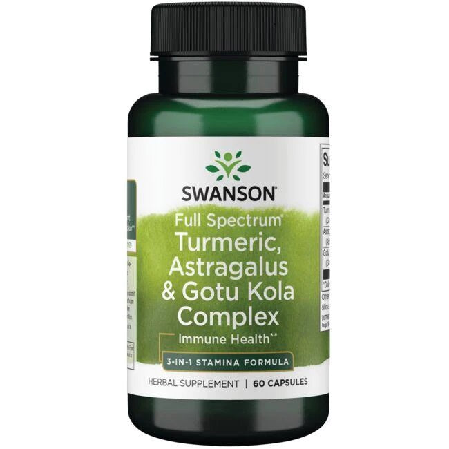 Swanson Full Spectrum Turmeric, Astragalus & Gotu Kola Complex - 60 caps - Health and Wellbeing at MySupplementShop by Swanson