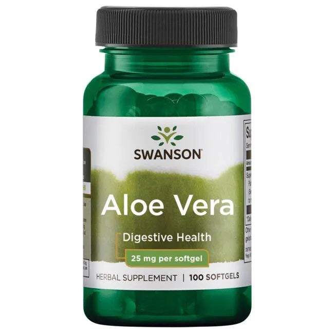 Swanson Aloe Vera, 25mg - 100 softgels - Health and Wellbeing at MySupplementShop by Swanson