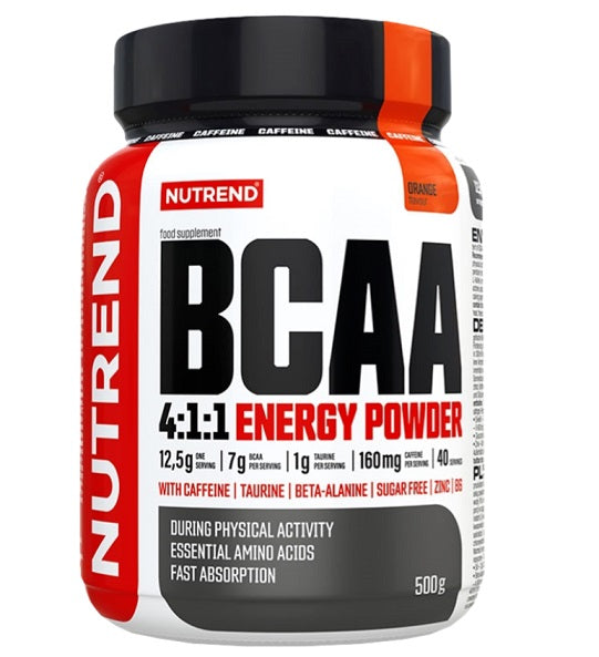 Nutrend BCAA 4:1:1 Energy Powder, Orange - 500 grams | High-Quality Amino Acids and BCAAs | MySupplementShop.co.uk