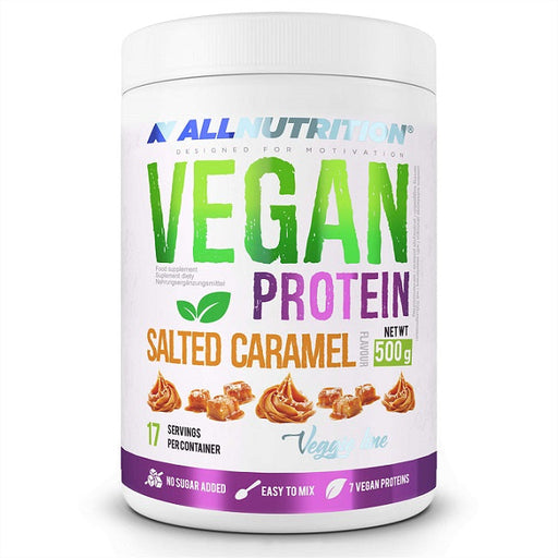 Allnutrition Vegan Protein, Salted Caramel - 500g | High-Quality Sports Supplements | MySupplementShop.co.uk