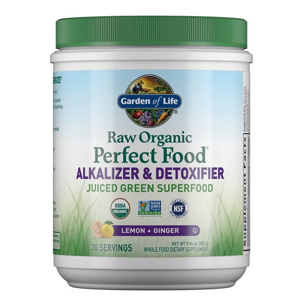 Garden of Life Raw Organic Perfect Food Alkalizer & Detoxifier, Lemon Ginger - 282g | High-Quality Health and Wellbeing | MySupplementShop.co.uk