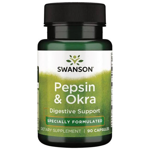 Swanson Pepsin & Okra - 90 caps | High-Quality Health and Wellbeing | MySupplementShop.co.uk