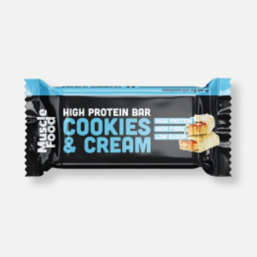 Musclefood Cookies &amp; Cream High Protein Bar 12 x 45g - Sports Nutrition at MySupplementShop by Musclefood